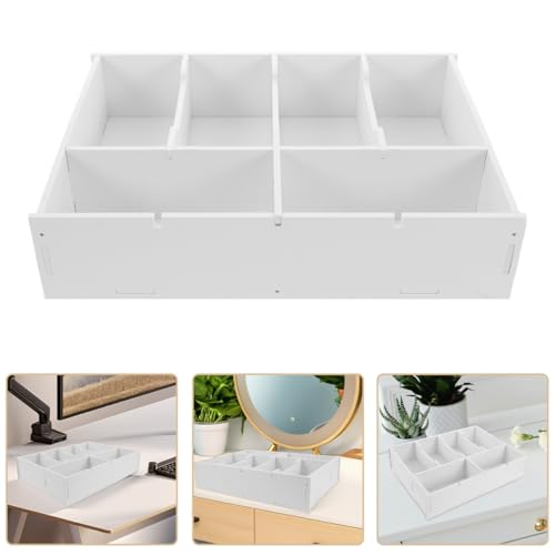 ABOOFAN Cash Box with Dividers Multi Compartment Money Drawer Organizer for Cash and Coins Desk Tray for Office Drawer Retail Counter 13.97 X 10.03 X 3.14 in Storage Box