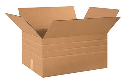 Box USA MD241812 Multi-Depth Corrugated Cardboard Box 24" L x 18" W x 12" H, Kraft, for Shipping, Packing and Moving (Pack of 10) - style: Multi-Depth