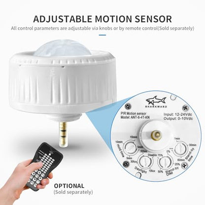 4 Pack Ceiling Sensor, PIR Occupancy Motion Detector for LED High Bay Light, 40 FT Ceiling and 50 FT Wall Mount Detection Diameter, Commercial/Industrial Grade