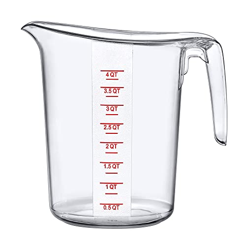Amazing Abby - Melissa - 128-Ounce Plastic Measuring Pitcher (1-Pack), 16-Cup (4-Quart) Food-Grade Measuring Jug, Unbreakable, Stackable, Dishwasher-Safe, Great for Oil, Vinegar, Flour, and More - style: 1-Pack