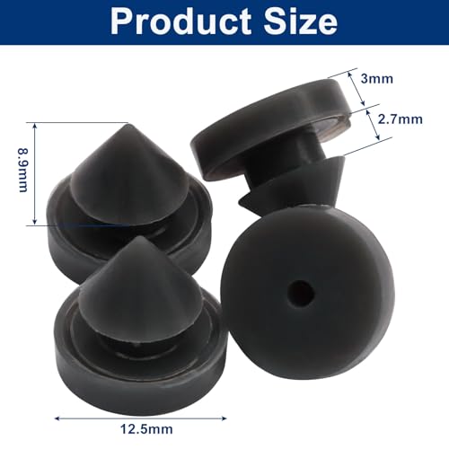 100 Pcs Dark Gery Rubber Door Silencer, 1/2 Inch Heavy Duty Anti Collision Silencer for Metal Frame, Noise Reduction Bumper Pads to Prevent Slamming