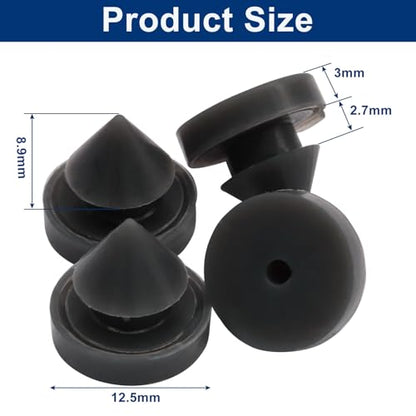 100 Pcs Dark Gery Rubber Door Silencer, 1/2 Inch Heavy Duty Anti Collision Silencer for Metal Frame, Noise Reduction Bumper Pads to Prevent Slamming