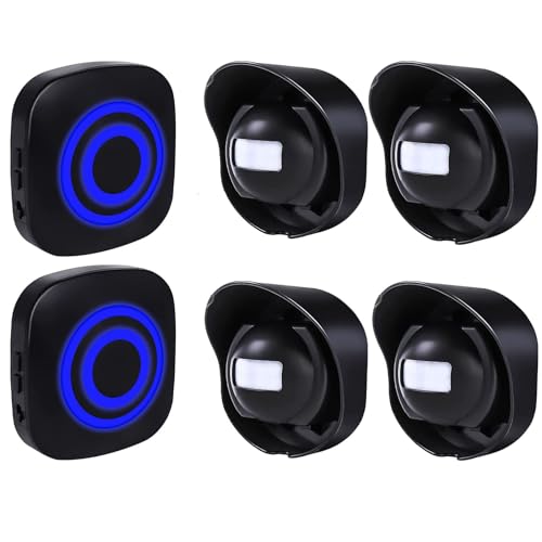 Motion Detector Sensor Alarm, SiegenPro Driveway Alarm Wireless, Home Security Business Motion Sensor Alarm Indoor Outdoor Weatherproof (YF-0258, 2 Receivers and 4 Sensos) - color: 2 Receivers and 4 Sensos, style: YF-0258
