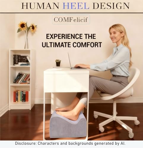 Work Foot Rest Under Desk,Comfort Foot Rest for Couch - color: Light Grey