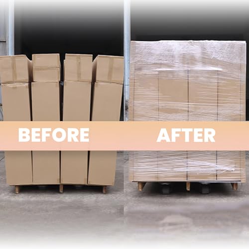 TAPEBEAR 4Rolls Stretch Wrap Heavy Duty 15" x 1000 Ft, 80 Gauge Shrink Wrap - size: 15" x 1000Ft x 4Rolls