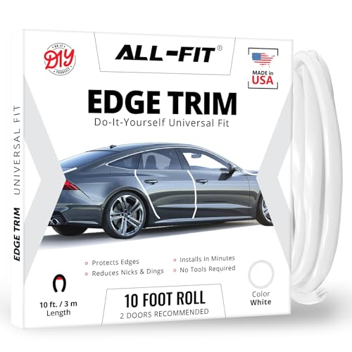 All-Fit Automotive Car Door Edge Protector Made in the USA (10 Ft - White) - color: White