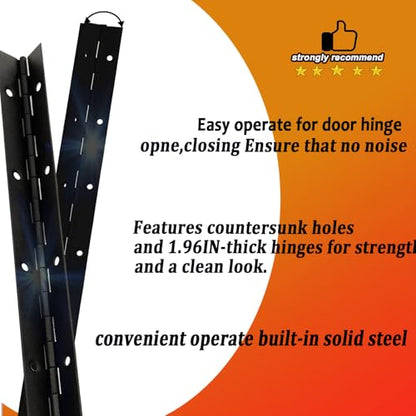 6" Piano Hinges, 4PCS 304 Stainless Steel Continuous Hinges, Black - size: 6inch