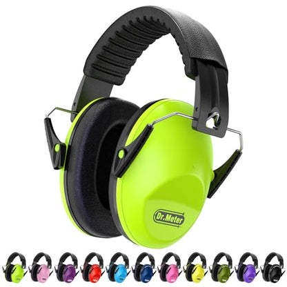 Dr.meter EM100 Noise Cancelling Headphones for Kids Adults, Ear Muffs - color: Green