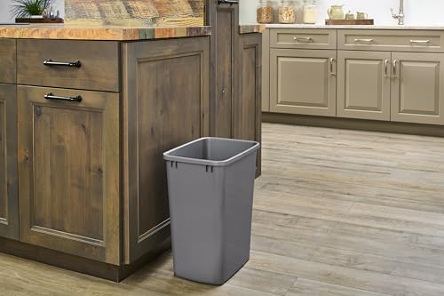 Rev-A-Shelf Double Pullout Garbage Trash Cans for Kitchen Cabinets, 35 Qt - color: Silver, style: 2 Pack