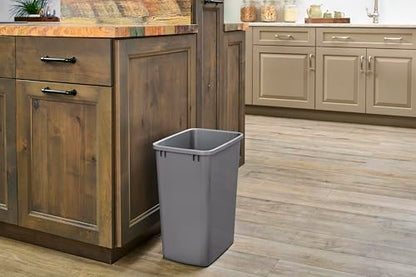 Rev-A-Shelf Double Pullout Garbage Trash Cans for Kitchen Cabinets, 35 Qt - color: Silver, style: 2 Pack