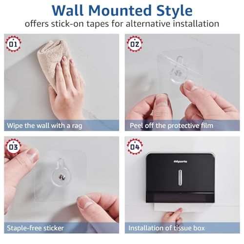 Paper Towel Dispenser Wall Mount, 200-Sheet, Black - color: 5853-white