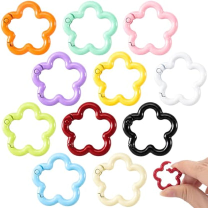 HINZIC Metal Spring O Rings, Round Colorful Keychain Snap Clip - color: Multicolor 11pcs