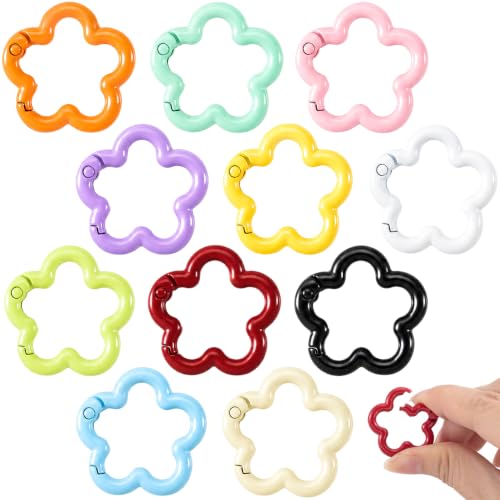 HINZIC Metal Spring O Rings, Round Colorful Keychain Snap Clip - color: Multicolor 11pcs