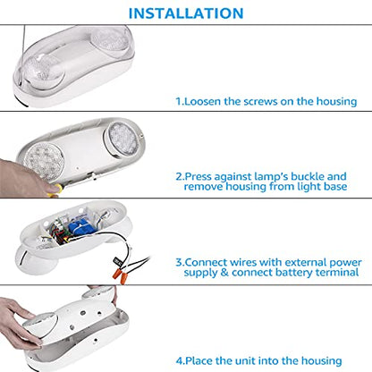 LEONLITE 4-Pack Wet Location LED Emergency Lights IP65 Waterproof White - color: White