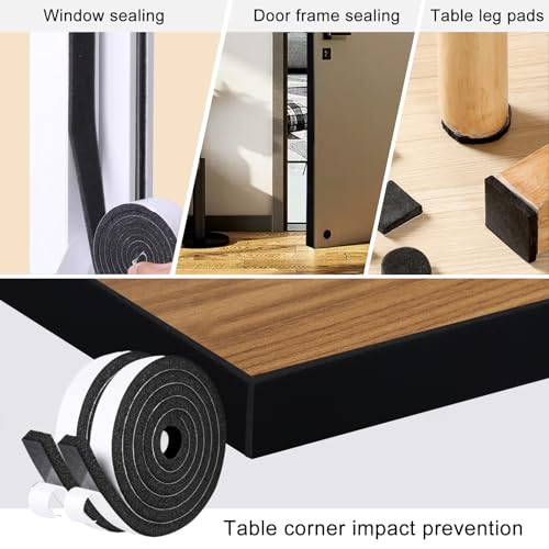 Storystore Self Adhesive Foam Weather Stripping, 1"x 3/8"x 16.5FT Door Seal - size: 1In x 3/8In x 16.5Ft
