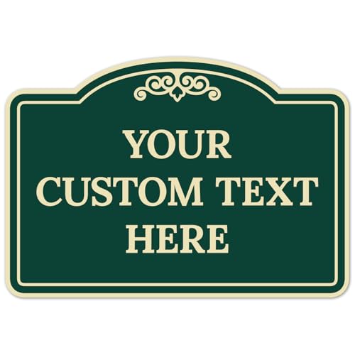 Custom Decorative Sign, Personalized Metal Sign for Business, Driveway, Home, Office Door Plaque, Green Background Sign 7x10 Inches, ACM, Made in USA by Sigo Signs - color: Green Background, size: 10x7