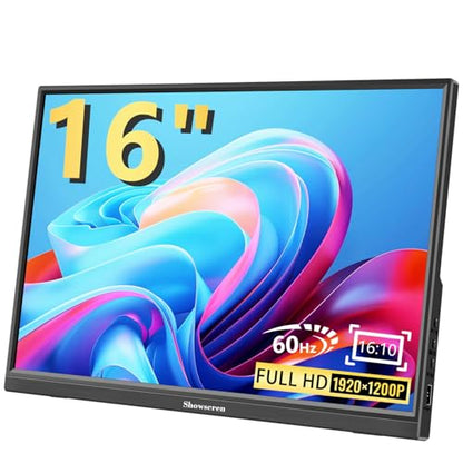 Portable Monitor 16inch, Full HD 1920X1200P HDMI USB C Monitor for Laptop