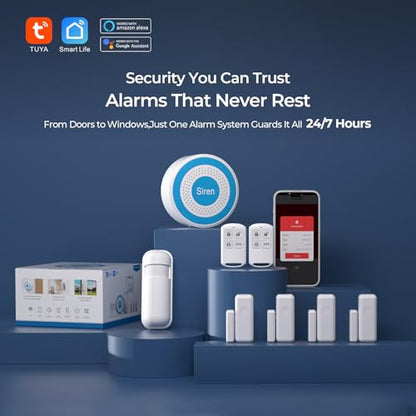 PGST A519W Home Alarm System with Door Sensors,PIR Motion Detectors - color: A519W-US-G