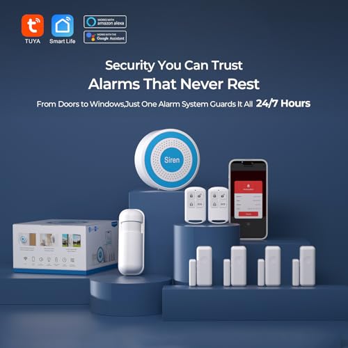 PGST A519W Home Alarm System with Door Sensors,PIR Motion Detectors - color: A519W-US-G