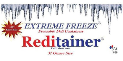 Extreme Freeze Deli Food Containers with Lids, 32-Ounce, 24-Pack