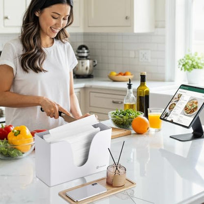 Pollock Paper Towel Dispenser with Lid,Wall Mount or Countertop,White - color: Blk-5857u-white