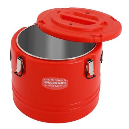 30L/7.9 Gal Insulated Soup Carrier, Stainless Steel Insulated Soup Container Bucket Hot & Cold Thermal Bucket with Lid Commercial Food Warmer for Parties Picnics Cafes Restaurants - color: Red, size: 30L/7.9 Gal