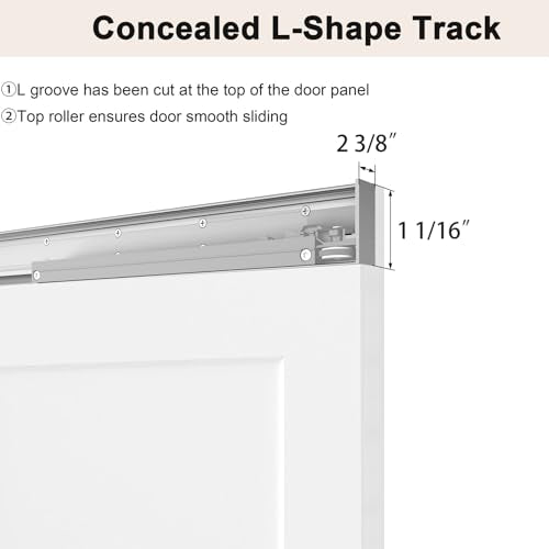 BarnSmith 30"x84" Concealed Sliding Barn Door with Soft Close Hardware Kits - size: 30''x84''