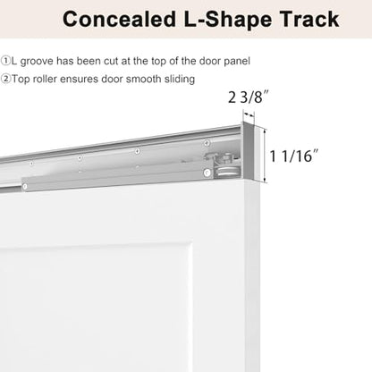 BarnSmith 30"x84" Concealed Sliding Barn Door with Soft Close Hardware Kits - size: 30''x84''