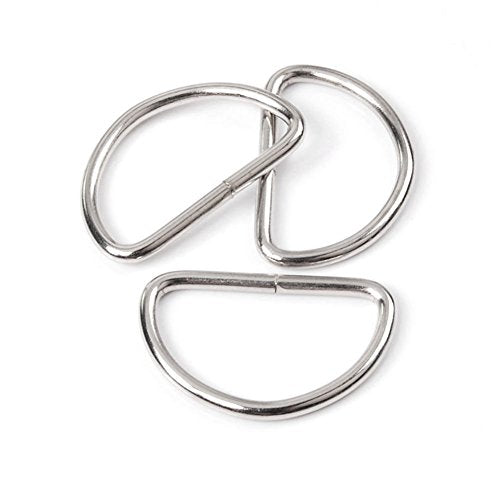 CooBigo 50 Pack 1-1/4" Dee Rings D-Ring Metal Buckle Strap Sewing Accessories FLQ051-A - color: Silver, size: 1-1/4 Inch