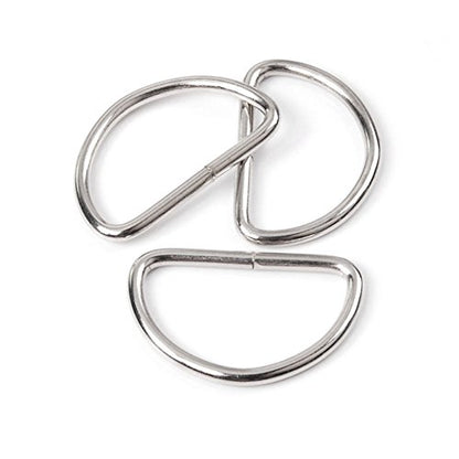 CooBigo 50 Pack 1-1/4" Dee Rings D-Ring Metal Buckle Strap Sewing Accessories FLQ051-A - color: Silver, size: 1-1/4 Inch