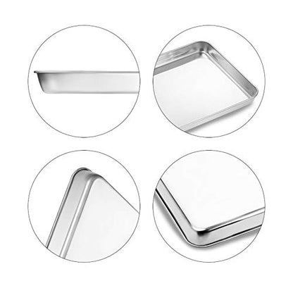 Baking Sheets Set of 2, Bastwe 20 inch Stainless Steel Bakeware Baking Pans, Healthy & Nontoxic & Rustproof & Easy Clean & Dishwasher Safe - size: 20 inch