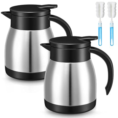 Norme 2 Pcs Thermal Coffee Carafe Creamer, Silver, 17 oz - color: Silver, size: 17 oz