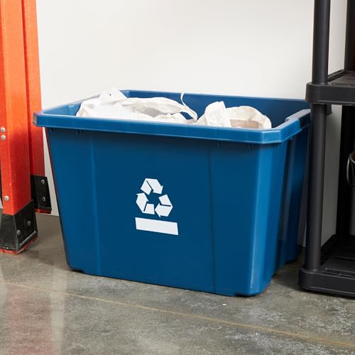Gracious Living Recycling Bin Container, Plastic Trash Can, 17 Gallon - size: 1 Pack