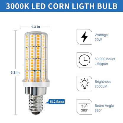 E12 LED Candelabra Light Bulbs, 200W Equivalent Chandelier Bulbs, 3000K Daylight White Non-Dimmable E12 LEDs Bulbs, 20W LED Light Bulb for Chandeliers, Ceiling Fan, Pendant, Wall sconces, Pack of 4 - color: Orange