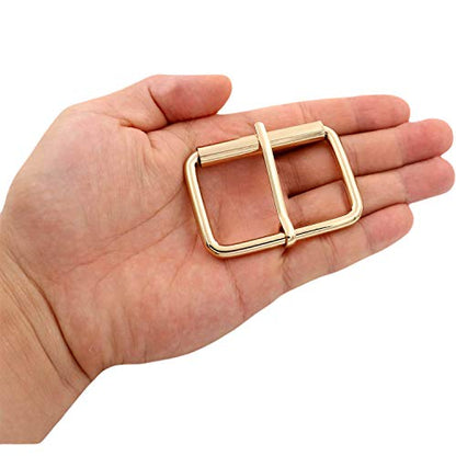 BIKICOCO Roller Buckle, 2 Inches Heel Rolling Bar Buckles for Bags Leather Webbing Straps - color: Light Gold X 10 Pcs