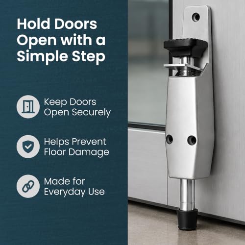 Pacific Doorware Step Down Door Stopper Heavy Duty, Aluminum, 4 Pack - size: 4 Pack, style: Aluminum Silver
