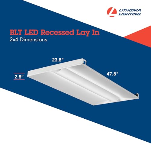Lithonia Lighting 2x4 LED Troffer Light, 4000 Lumens, 4000K Cool White - color: 4000K, size: 2 ft x 4 ft, style: Standard