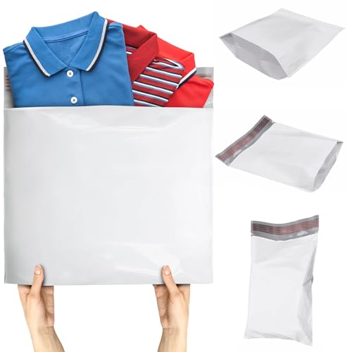 ABC PACK & SUPPLY Gusseted Poly Mailers, 24 x 21 x 6 Inch, 2.5 Mil White Shipping Bags for Clothing, Self Seal Plastic Mailing Envelopes, Pack of 25 - size: 24" x 21" x 6" / 25 Pack