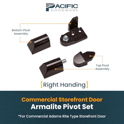 Pacific Doorware Commercial Door Pivot Hinge Set - Right Hand, Bronze - color: Duronotic Bronze, size: Right Hand