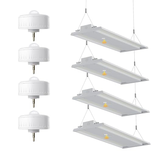 210W LED Linear High Bay Light with PIR Sensor，LED High Bay Shop Lights Fixture, Compatible with Industrial 120-277V, LED Linear High Bay Light for Shop Garage Warehouse