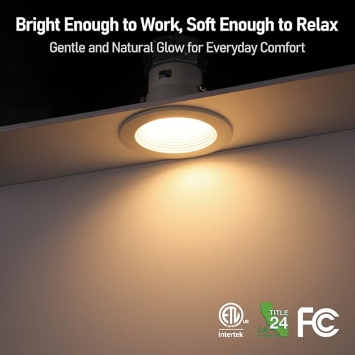 TORCHSTAR 8-Pack 6CCT 4 Inch LED Recessed Light Canless, Dim to Warm, White - color: White-Dim to Warm, size: 4 Inch
