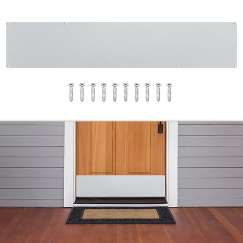 1 Pcs Door Kick Plates - 6x30 Inches Kick Plates,Glittered Silver - color: Glittered Silver, size: 6 x 30 Inch