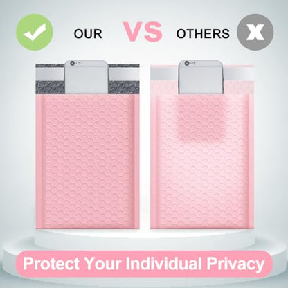 UCGOU Bubble Mailers 4x8" Light Pink 100 Pack Usable Size 4x7" Shipping Bag - color: Light Pink, size: 4x8" 100PC
