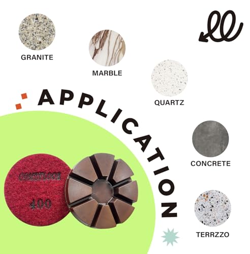 Hybrid Transitional Diamond Polishing Pucks for Concrete Terrazzo Floor, Aggressive Hook and Loop Grinding Pads, 3 Inch Sharp Copper Bond Disc, 400#, 3PCS - style: 400#
