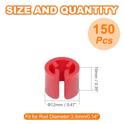 150Pcs Clothes Hanger Size Color-Coding Garment Size Markers - color: Red-l