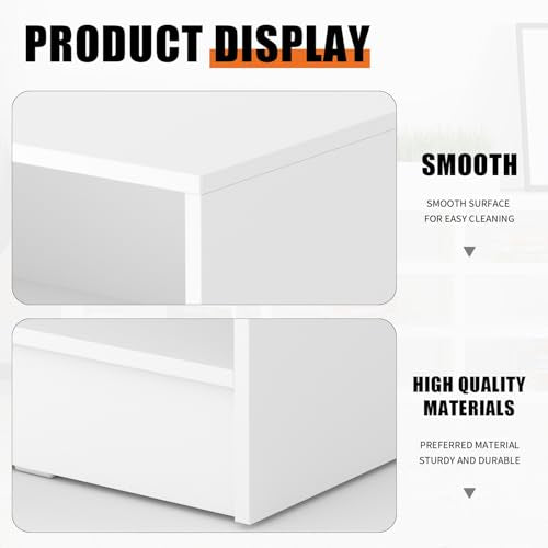 48”W * 20”D * 38”H - Cash Wrap Wood Counter - White Register Counter with 3 Heights Adjustable Shelf - color: White, size: 4 FT