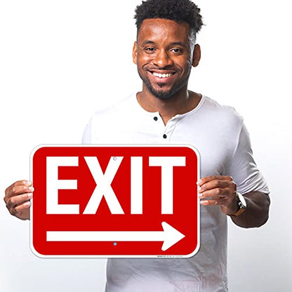 Exit Sign, with Right Arrow - size: 12x18