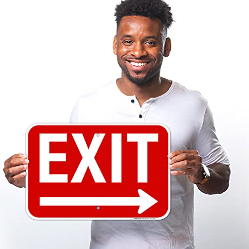 Exit Sign, with Right Arrow - size: 12x18