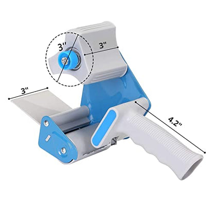 FCLMHD 2 Inch Tape Gun Dispenser with 2 Inch Carton Packing Tape, Lightweight Industrial Side Loading Tape Dispenser - Blue(2Inch - size: 2inch