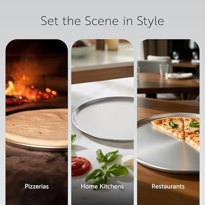 Restaurantware Met Lux 18 Inch Commercial Pizza Pan 1 Coupe Style Pizza Cooking Tray - Heavy-Duty 18-Gauge Aluminum Round Baking Tray Oven-Baking For Pizzas & More - size: 18"